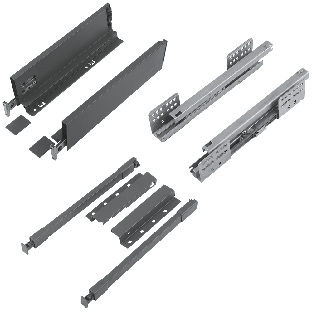 Set sertar Teko Slim, metal, antracit, 40 kg, 400 x 167 mm