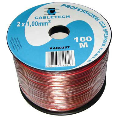 CABLU DIFUZOR CCA 2X1.00MM TRANSPARENT 100M