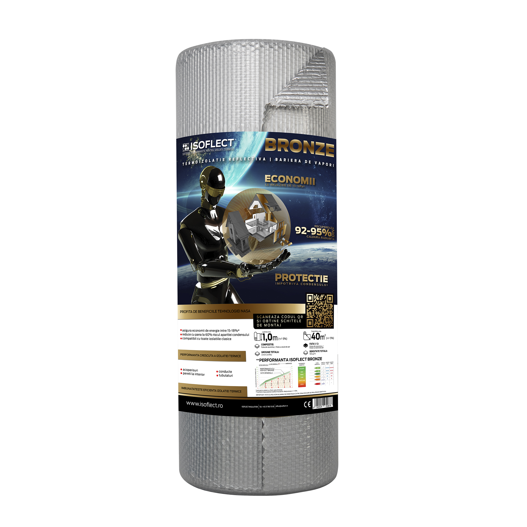 Folie termoizolanta Isoflect Bronze, 40 mp