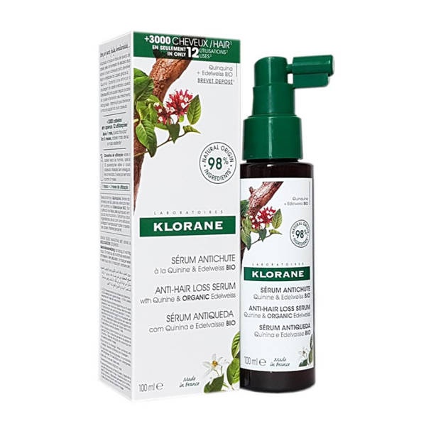 Ser pentru par cu chinina si floare de colt BIO, Klorane, 100 ml