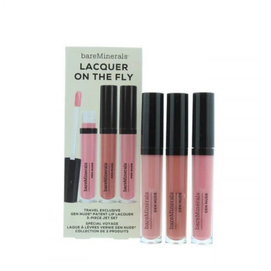 Oferte la Set Luciu de buze bareMinerals Gen Nude Lacquer On The Fly, 3x3.7ml