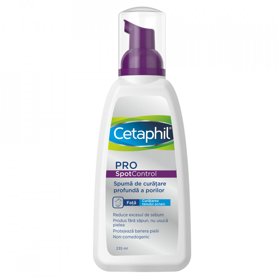 Spuma de curatare Cetaphil PRO SpotControl (Concentratie: Spuma de curatare, Gramaj: 235 ml)