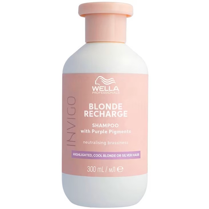 Sampon Wella Professionals Invigo Blonde Recharge pentru neutralizarea tonurilor de galben din parul blond, 300 ml (Concentratie: Sampon, Gramaj: 1000 ml)