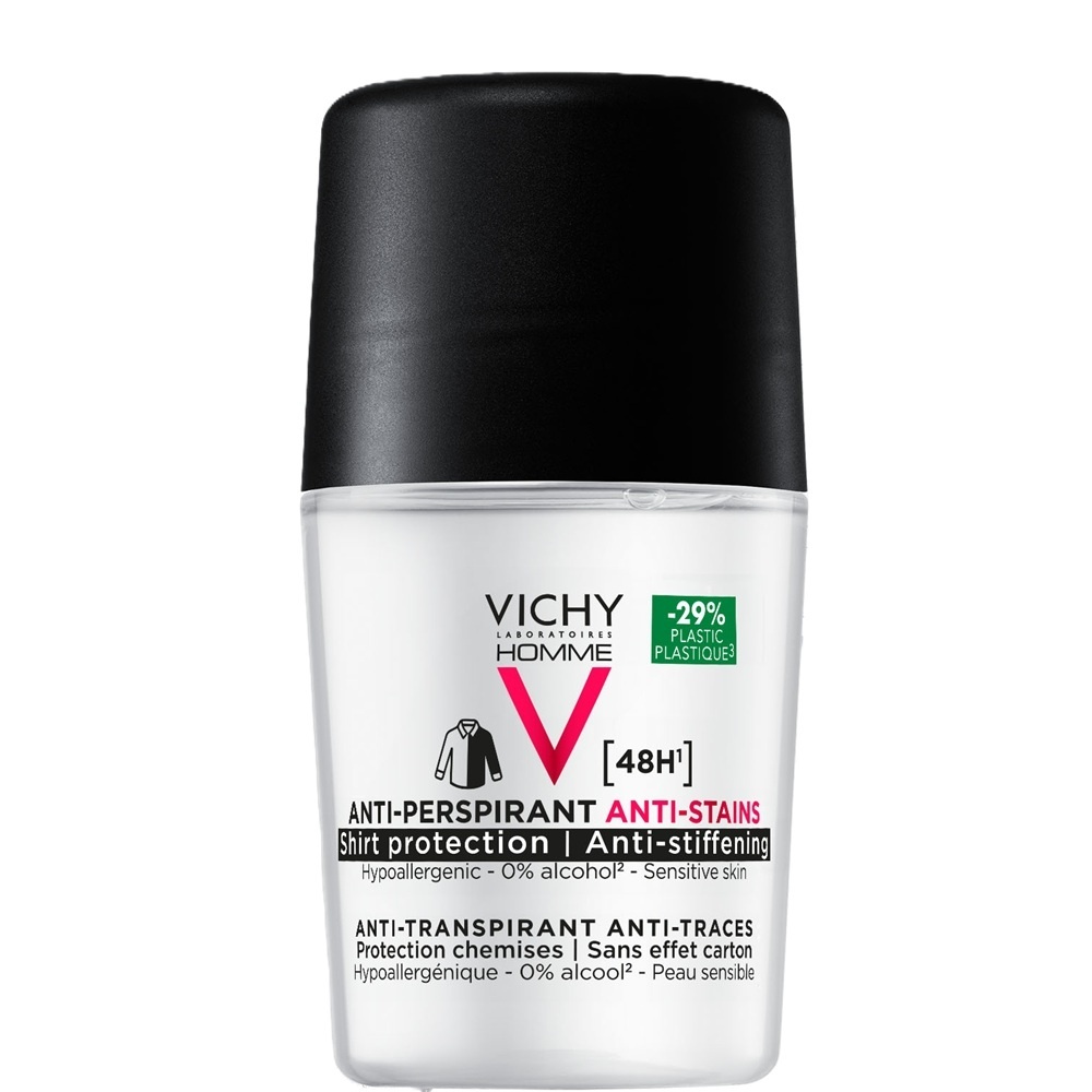 Deodorant roll-on antiperspirant pentru barbati eficacitate 48h Vichy, 50 ml (Concentratie: Roll-On, Gramaj: 50 ml)