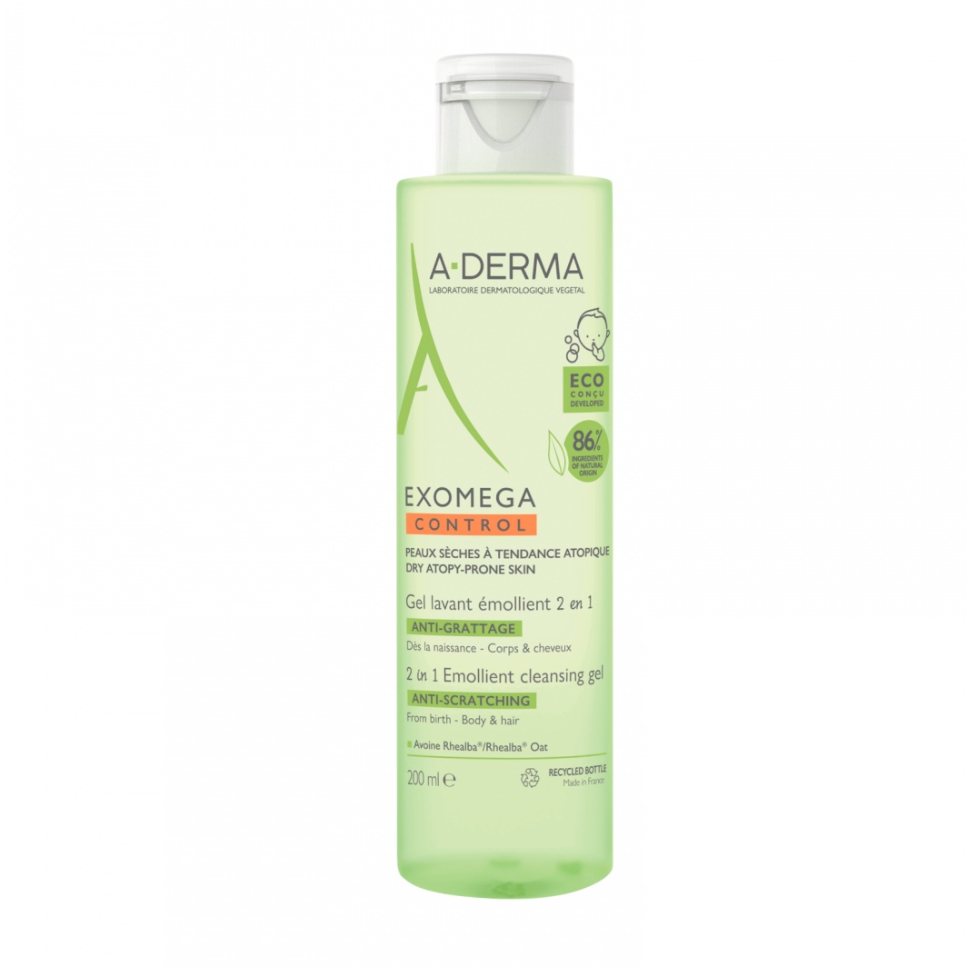 Gel spumant 2 in 1 Exomega Control A- Derma (Concentratie: Gel, Gramaj: 200 ml)