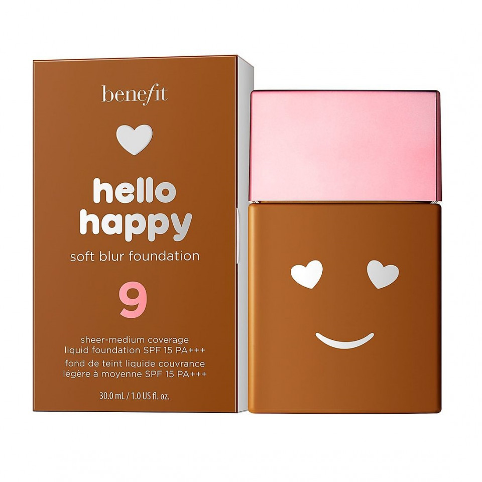 Fond de ten matifiant, Benefit, Hello Happy Soft Blur, SPF (Gramaj: 30 ml, Nuanta fond de ten:  09 Deep Neutral)