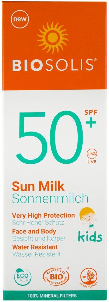 Lapte de soare cu protectie solara pentru copii, SPF 50+, 100ml Biosolis