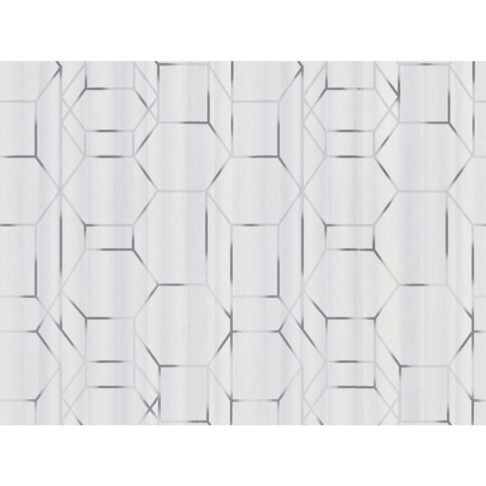 Tapet vinil Dimensions 219600, model geometric, alb/gri, 10 x 0.53 m