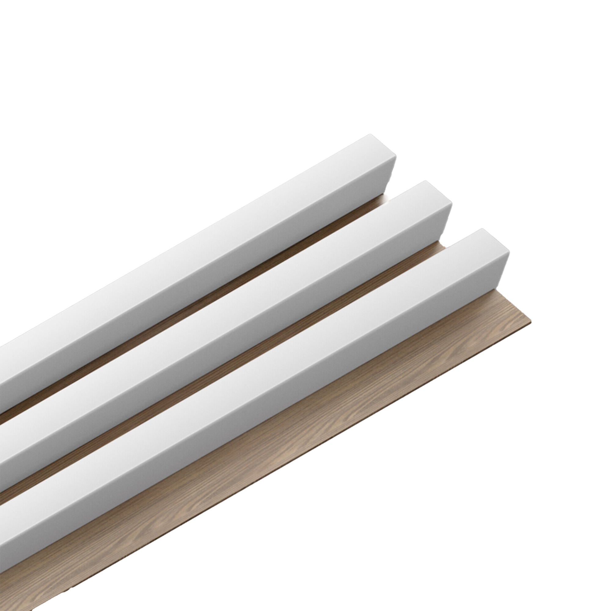 Panou decorativ Linea Slim, 3 lamele, alb, interior, 265 x 15 cm