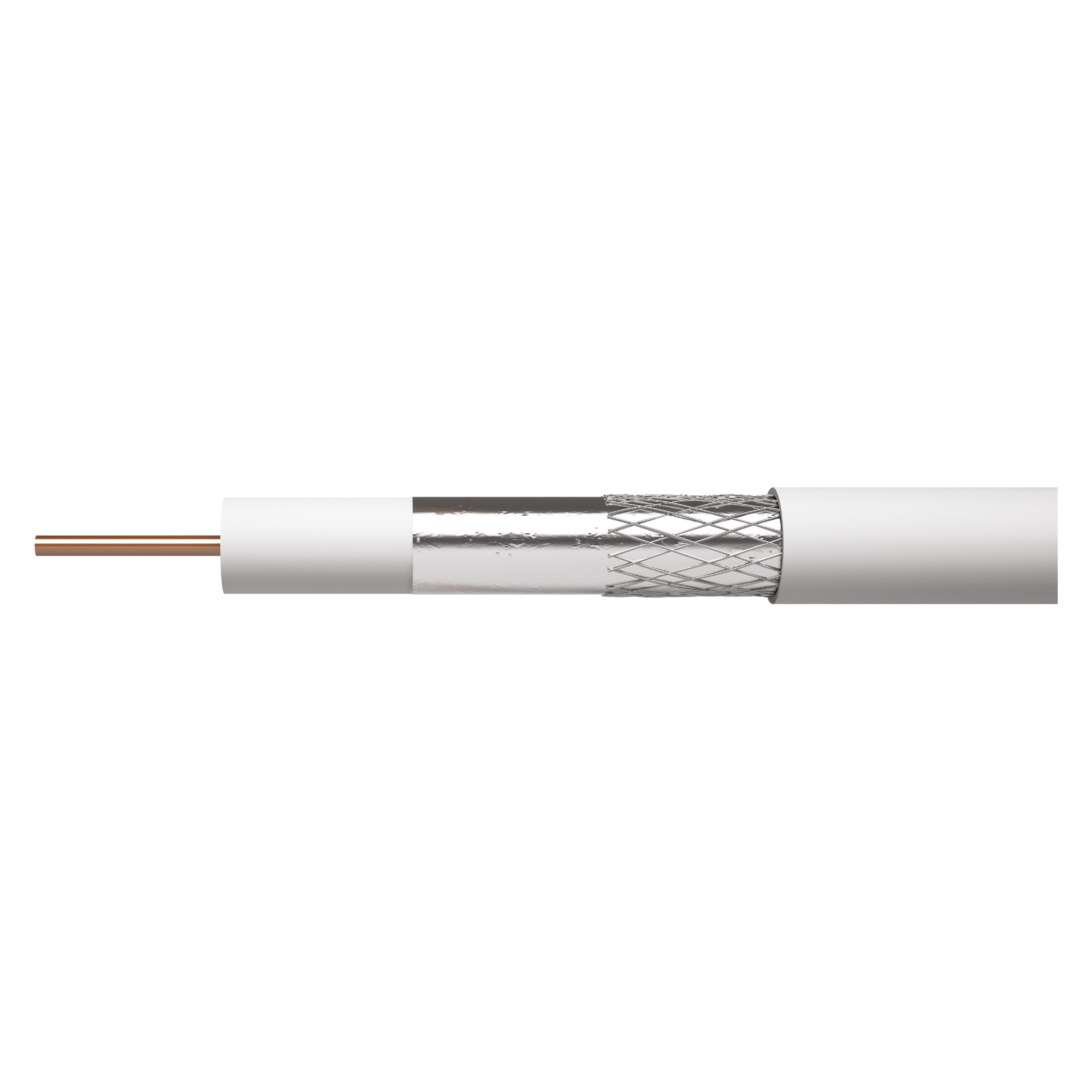 Cablu coaxial Emos CB130/ RG6U,1 conductor, diametru 1.02 mm, alb, 20 m/colac
