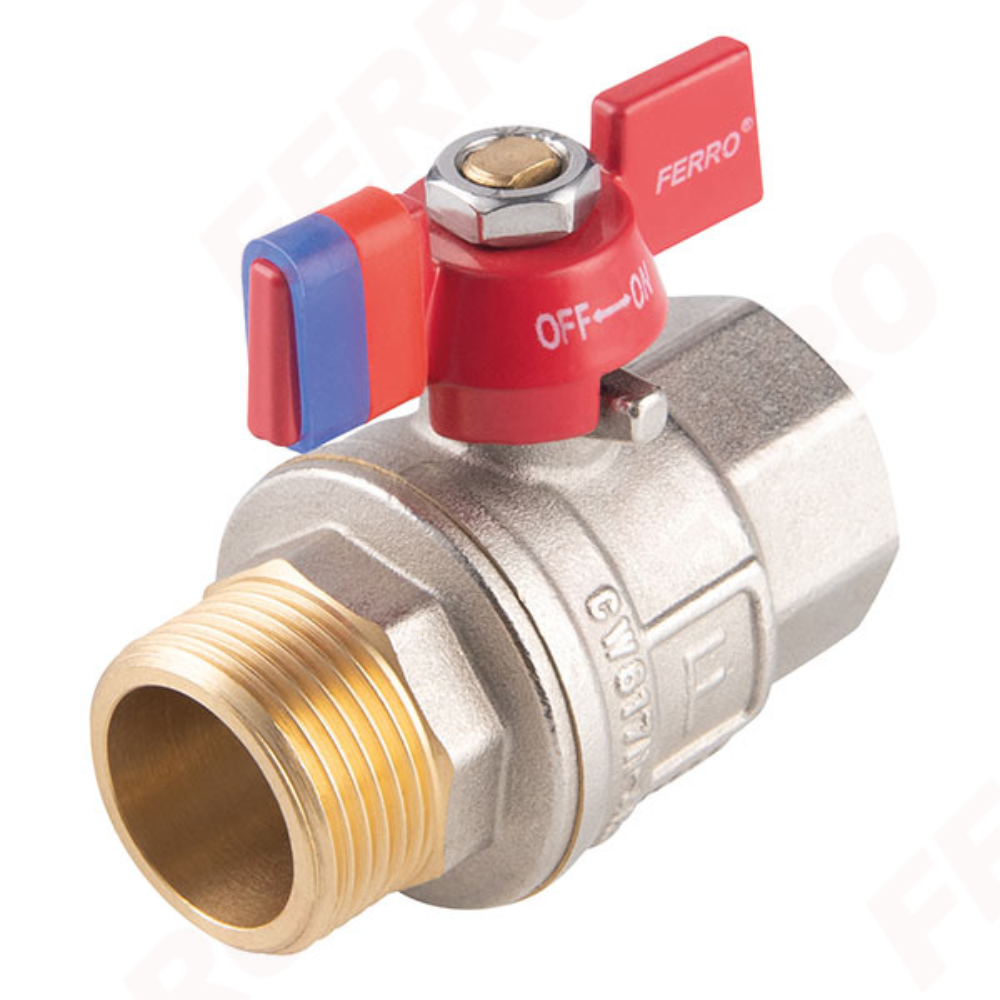 Robinet cu sfera si maner fluture Ferro KFPM11, filet interior-exterior, 1/2