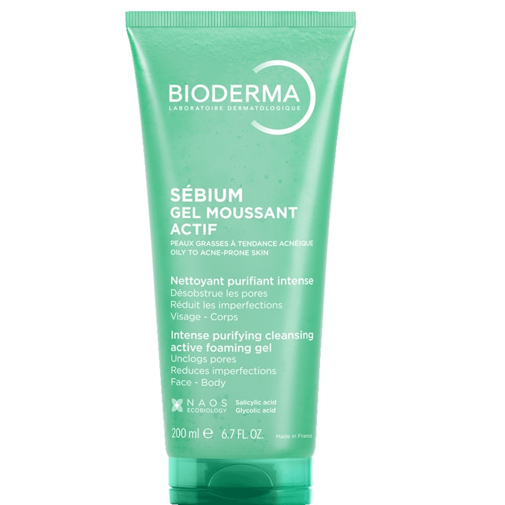 Gel de curatare spumant activ Bioderma Sebium pentru ten mixt gras (Gramaj: 200 ml, Concentratie: Gel de curatare)