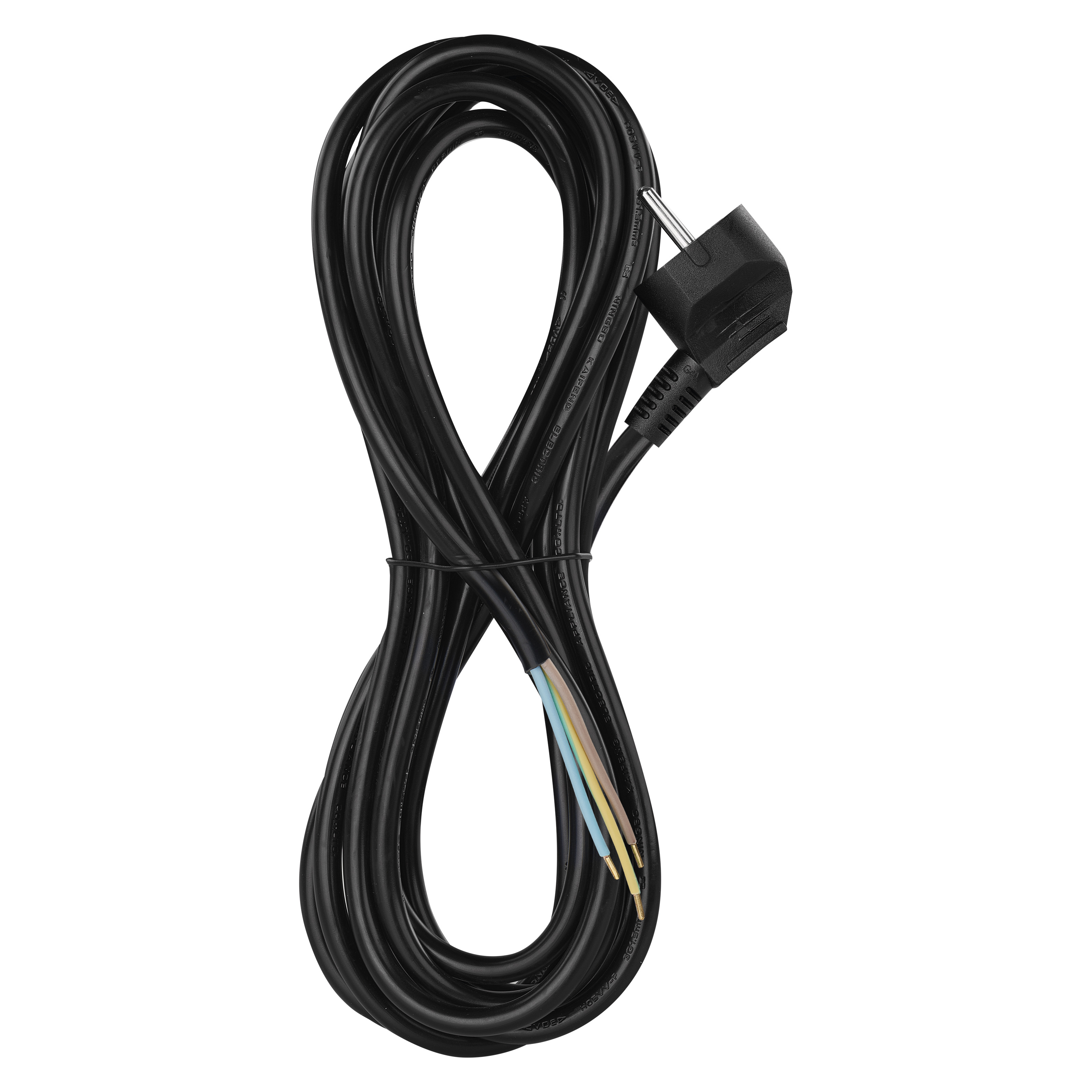 Cablu de alimentare cu stecher Emos, 3 x 1.5 mm, negru, 5 m