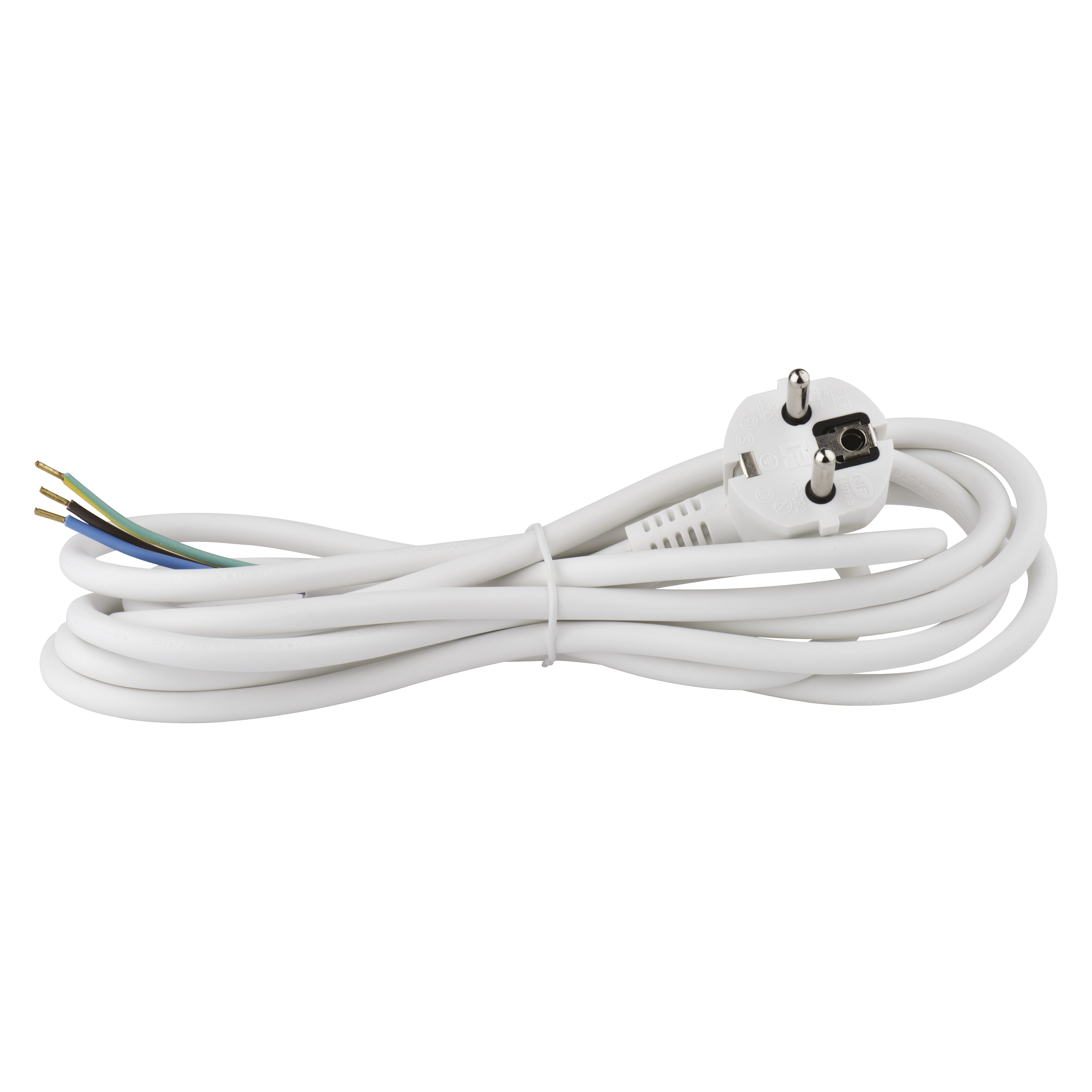 Cablu de alimentare cu stecher Emos, 3 x 1.5 mm2, alb, 3 m