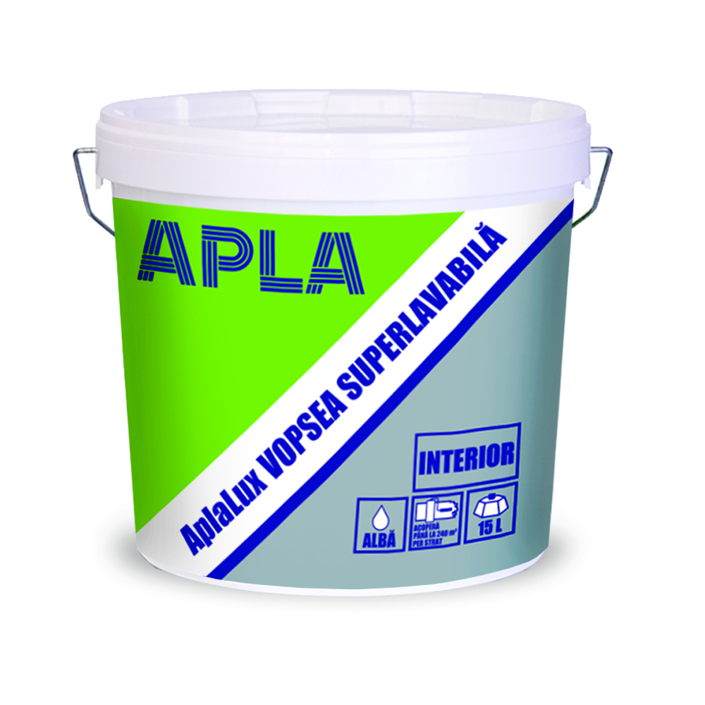 Vopsea superlavabila interior Aplalux , alb, 15 l
