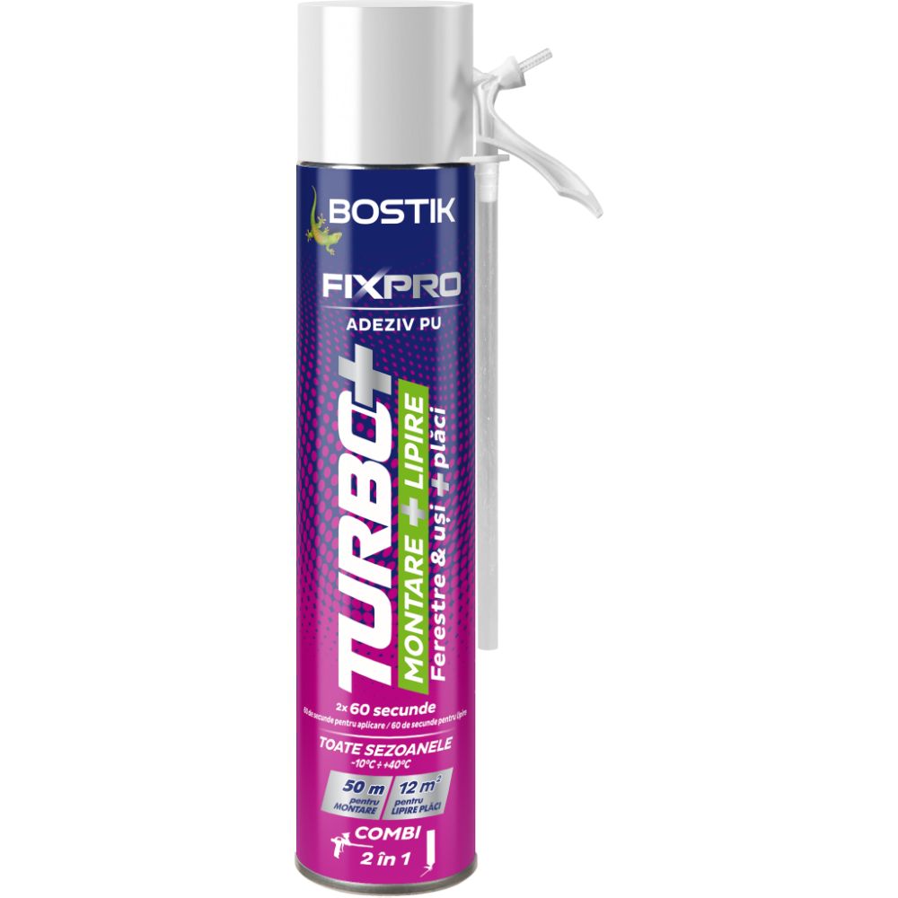 Adeziv poliuretanic pentru placi si profile Bostik Turbo Plus, 750 ml