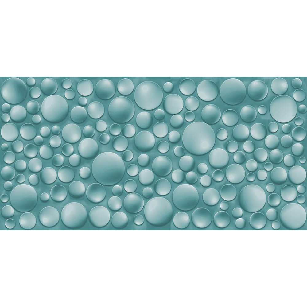 Faianta baie / bucatarie rectificata Round Aqua-D, turquaz, lucios, model, 60 x 30 cm