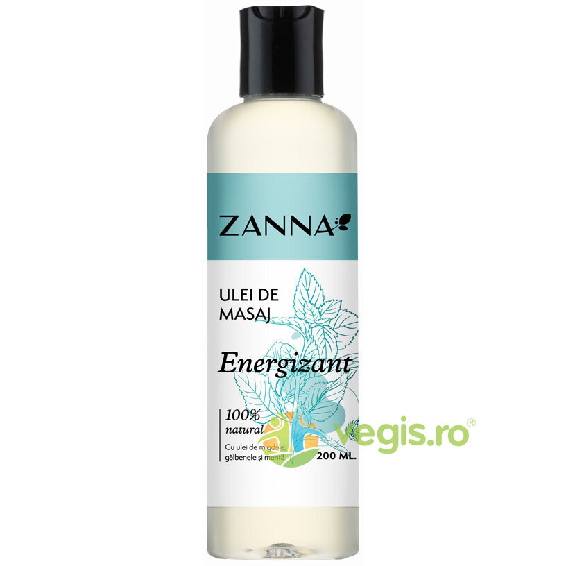 Ulei de Masaj Energizant cu Ulei de Migdale, Galbenele si Menta 200ml