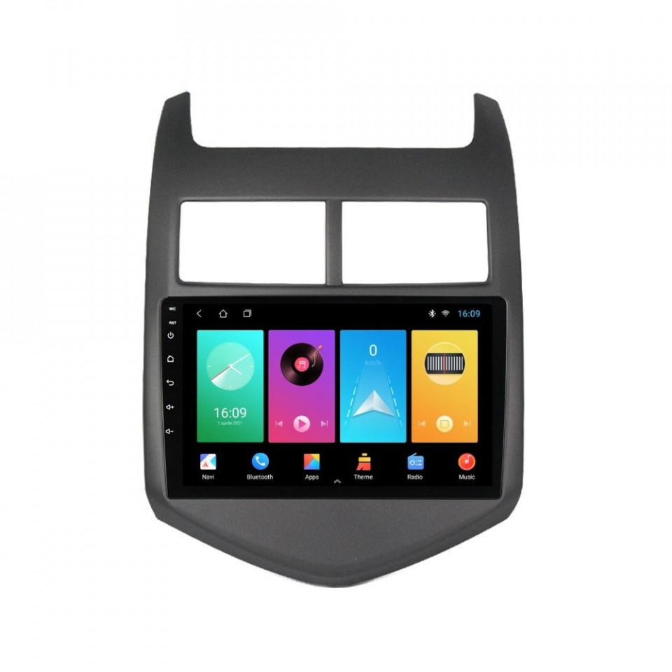 Navigatie dedicata cu Android Chevrolet Aveo 2011 - 2014, 1GB RAM, Radio GPS Dual Zone, Display HD IPS 9" Touchscreen, Internet Wi-Fi, Bluetooth, MirrorLink, USB