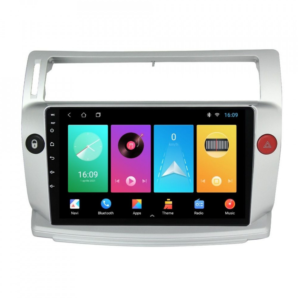 Navigatie dedicata cu Android Citroen C4 I 2004 - 2009, 1GB RAM, Radio GPS Dual Zone, Display HD IPS 9" Touchscreen, Internet Wi-Fi, Bluetooth, MirrorLink, USB