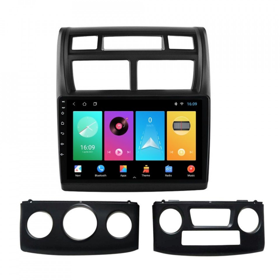 Navigatie dedicata cu Android KIA Sportage 2004 - 2010, 1GB RAM, Radio GPS Dual Zone, Display HD IPS 9" Touchscreen, Internet Wi-Fi, Bluetooth, MirrorLink, USB