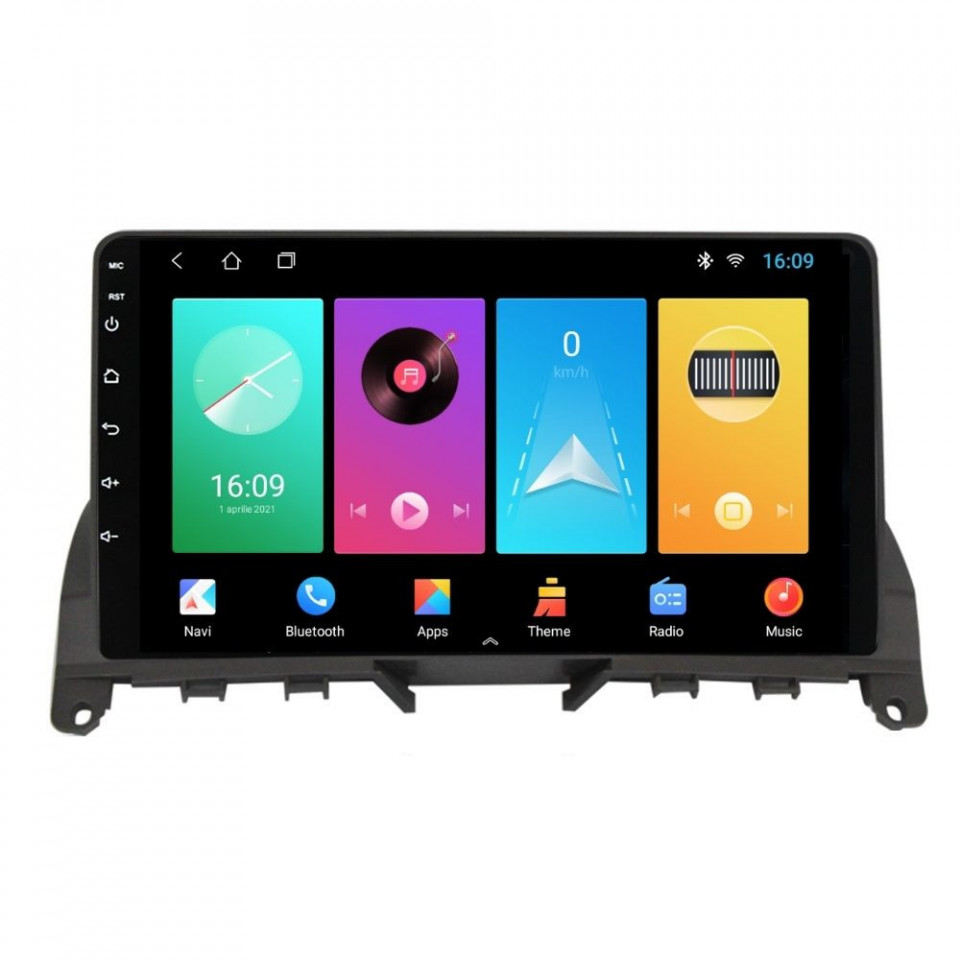Navigatie dedicata cu Android Mercedes C-Class W204 2007 - 2011, 1GB RAM, Radio GPS Dual Zone, Display HD IPS 9" Touchscreen, Internet Wi-Fi, Bluetooth, MirrorLink, USB