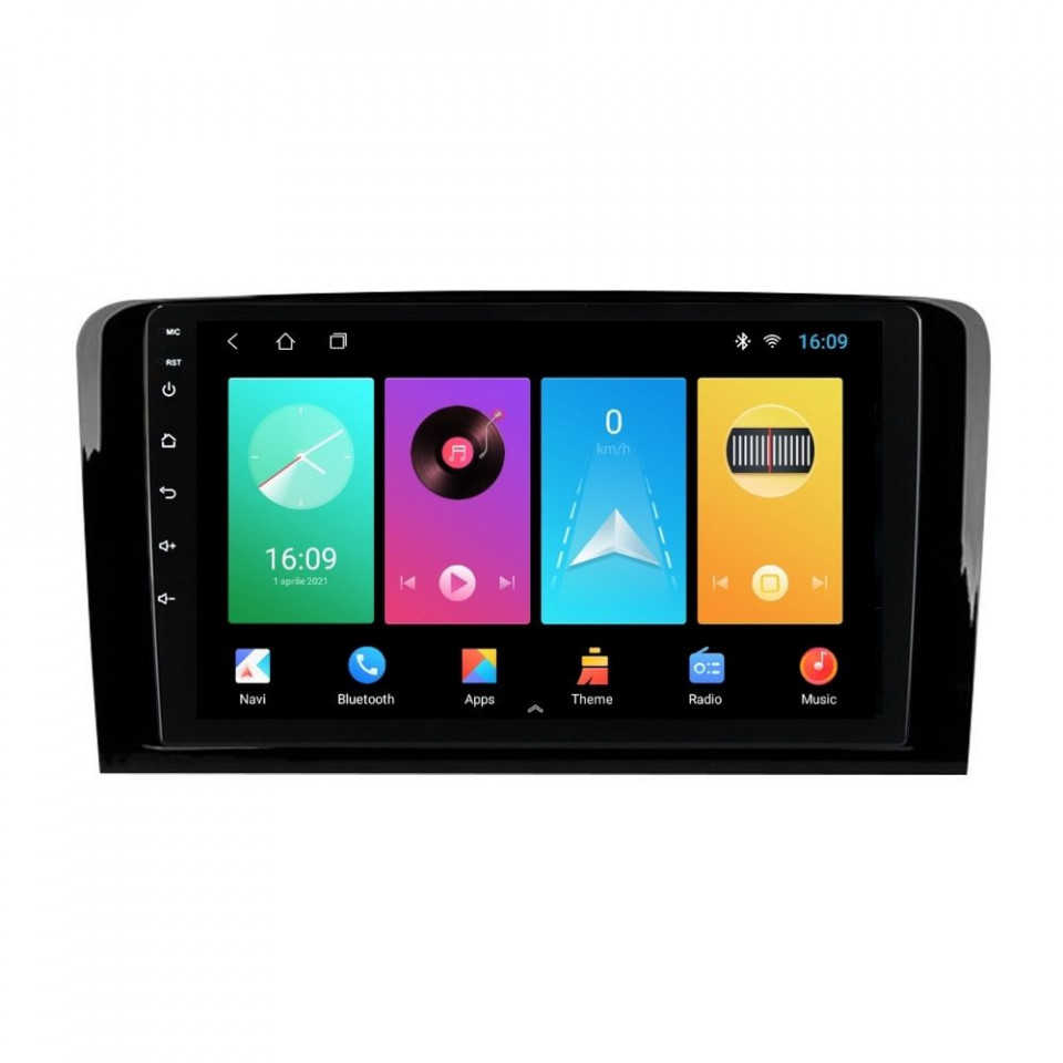 Navigatie dedicata cu Android Mercedes M-Class ML W164 2005 - 2012, 1GB RAM, Radio GPS Dual Zone, Display HD IPS 9" Touchscreen, Internet Wi-Fi, Bluetooth, MirrorLink, USB
