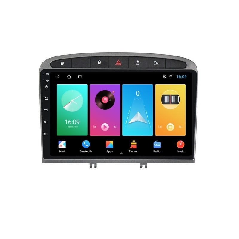 Navigatie dedicata cu Android Peugeot 308 I 2007 - 2013, 1GB RAM, Radio GPS Dual Zone, Display HD IPS 9" Touchscreen, Internet Wi-Fi, Bluetooth, MirrorLink, USB