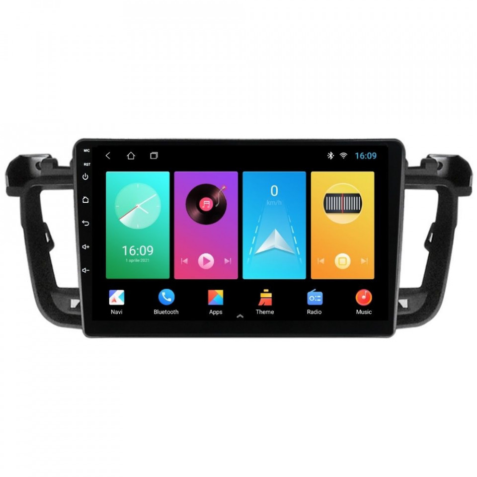 Navigatie dedicata cu Android Peugeot 508 I 2010 - 2018, 1GB RAM, Radio GPS Dual Zone, Display HD IPS 9" Touchscreen, Internet Wi-Fi, Bluetooth, MirrorLink, USB
