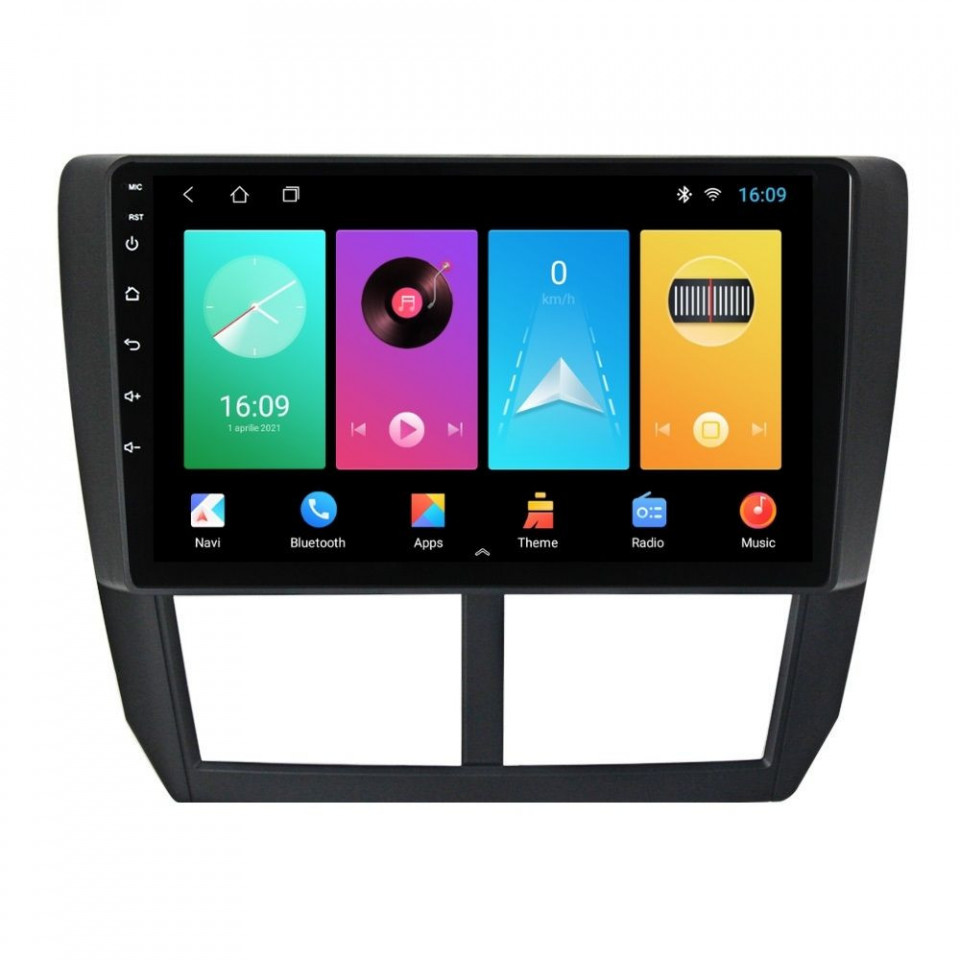 Navigatie dedicata cu Android Subaru Impreza / XV / WRX 2007 - 2014, 1GB RAM, Radio GPS Dual Zone, Display HD IPS 9" Touchscreen, Internet Wi-Fi, Bluetooth, MirrorLink, USB