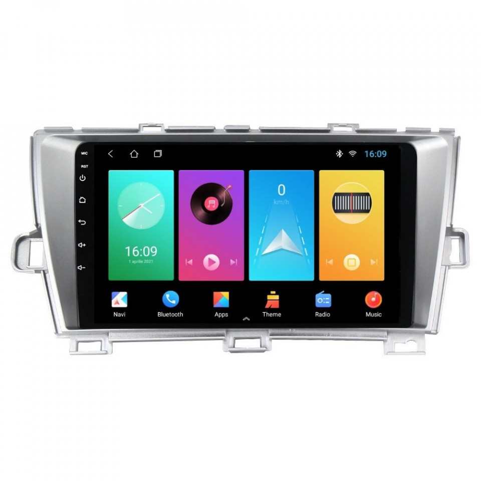 Navigatie dedicata cu Android Toyota Prius 2009 - 2015, 1GB RAM, Radio GPS Dual Zone, Display HD IPS 9" Touchscreen, Internet Wi-Fi, Bluetooth, MirrorLink, USB