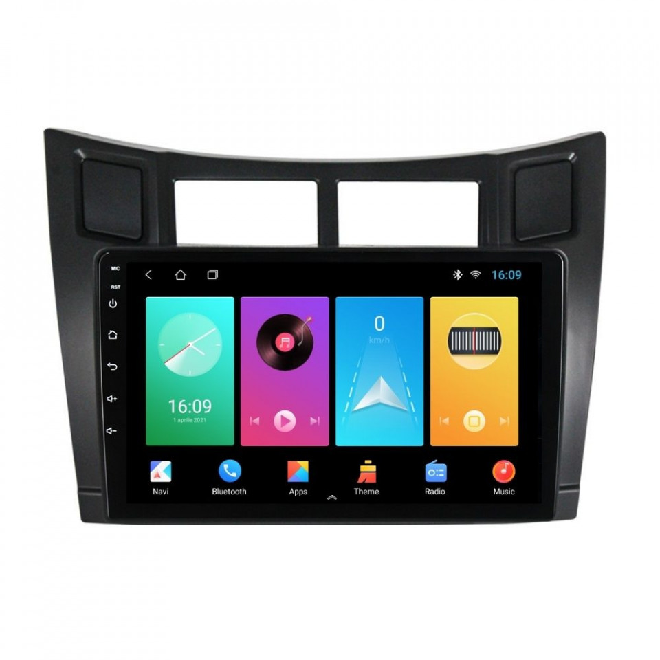 Navigatie dedicata cu Android Toyota Yaris 2006 - 2011, 1GB RAM, Radio GPS Dual Zone, Display HD IPS 9" Touchscreen, Internet Wi-Fi, Bluetooth, MirrorLink, USB
