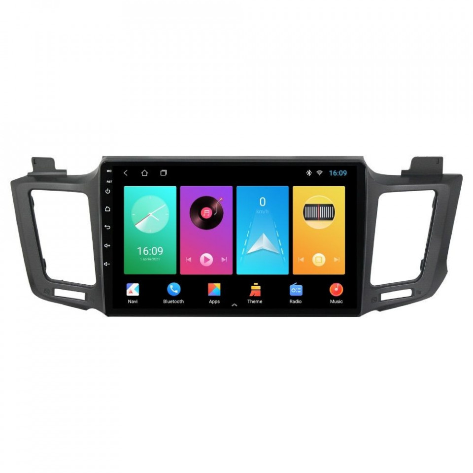 Navigatie dedicata cu Android Toyota Rav4 IV 2013 - 2018, 1GB RAM, Radio GPS Dual Zone, Display HD IPS 10" Touchscreen, Internet Wi-Fi, Bluetooth, MirrorLink, USB