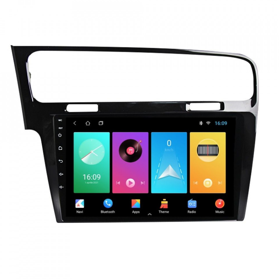 Navigatie dedicata cu Android VW Golf VII 2012 - 2019, negru, 1GB RAM, Radio GPS Dual Zone, Display HD IPS 10" Touchscreen, Internet Wi-Fi, Bluetooth, MirrorLink, USB