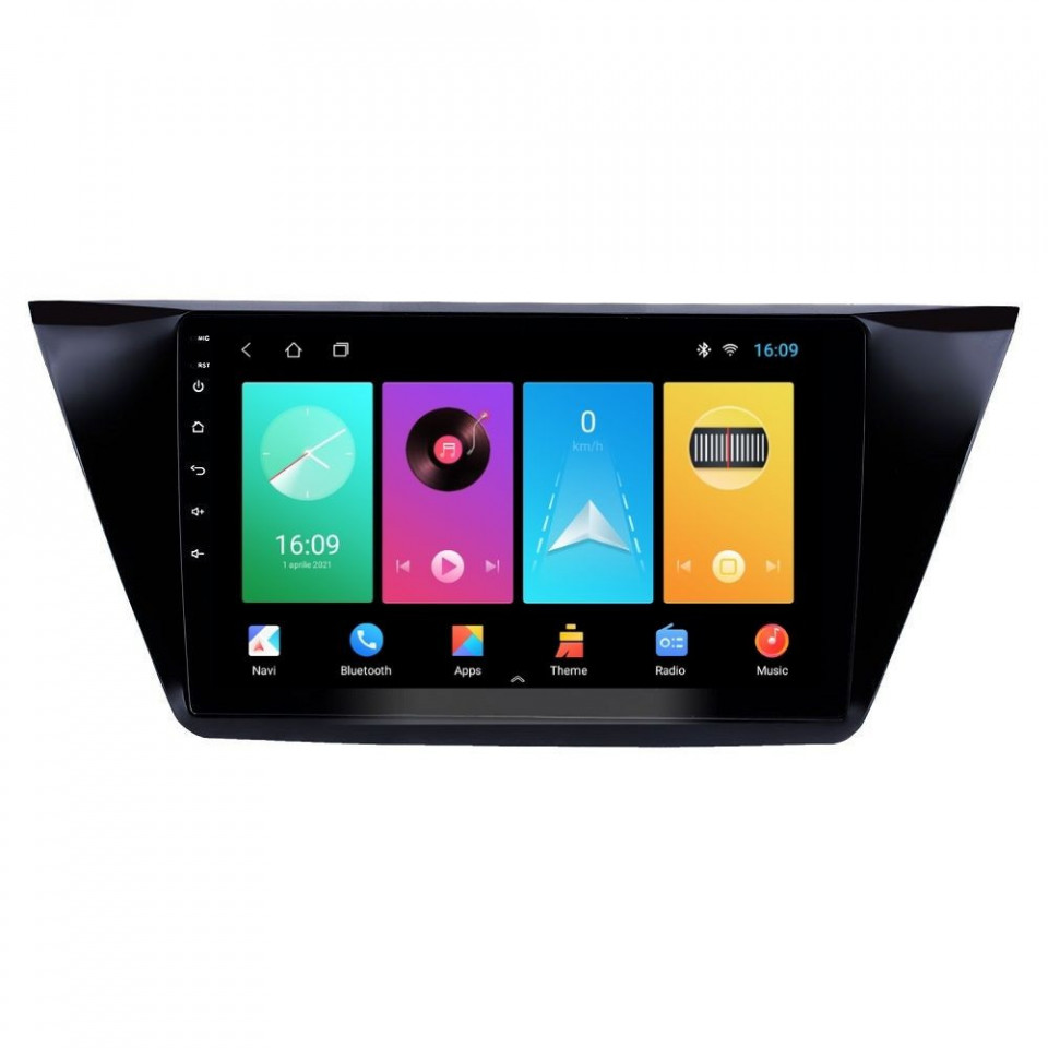 Navigatie dedicata cu Android VW Touran III dupa 2015, 1GB RAM, Radio GPS Dual Zone, Display HD IPS 10" Touchscreen, Internet Wi-Fi, Bluetooth, MirrorLink, USB