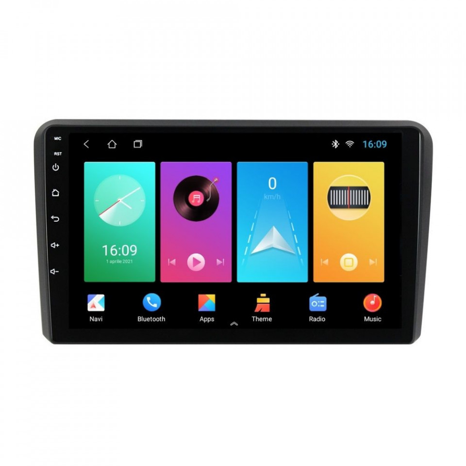 Navigatie dedicata cu Android Audi A3 (8P1) 2003 - 2013, 2GB RAM, Radio GPS Dual Zone, Display HD IPS 9" Touchscreen, Internet Wi-Fi, Bluetooth, MirrorLink, USB