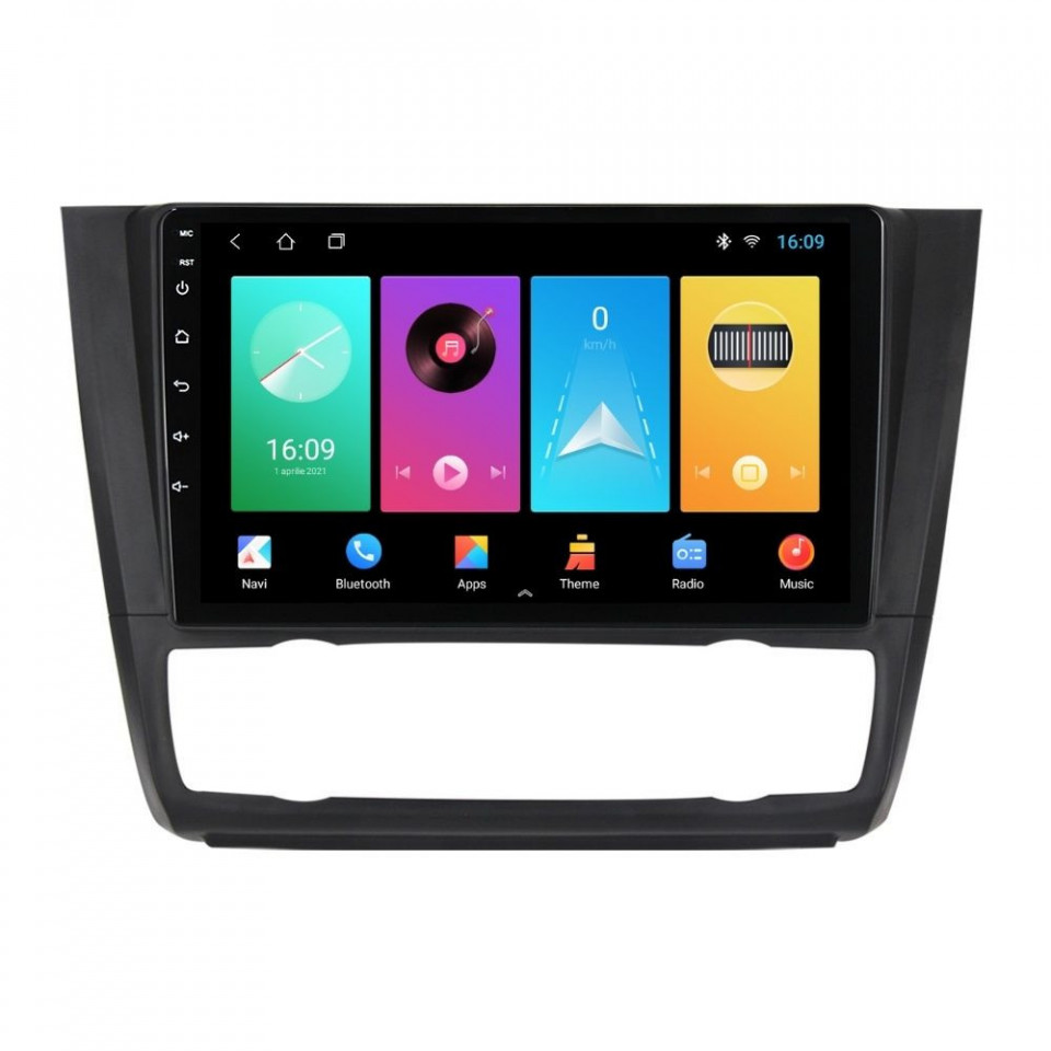 Navigatie dedicata cu Android BMW Seria 1 (E81 / E87) 2007 - 2013, clima automata, 2GB RAM, Radio GPS Dual Zone, Display HD IPS 9" Touchscreen, Internet Wi-Fi, Bluetooth, MirrorLink, USB