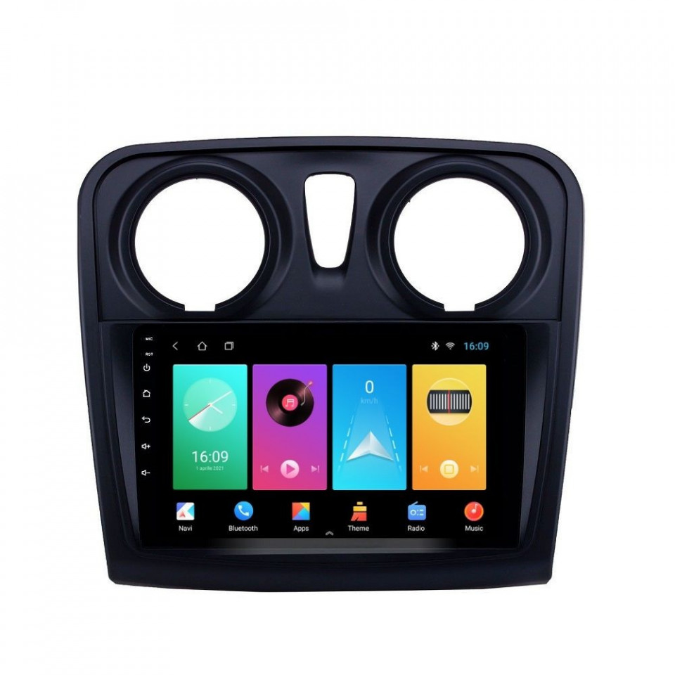 Navigatie dedicata cu Android Dacia Logan II 2012 - 2020, 2GB RAM, Radio GPS Dual Zone, Display HD IPS 9" Touchscreen, Internet Wi-Fi, Bluetooth, MirrorLink, USB