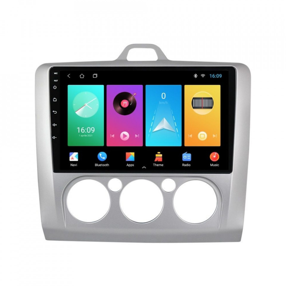 Navigatie dedicata cu Android Ford Focus II 2004 - 2011, clima manuala, 2GB RAM, Radio GPS Dual Zone, Display HD IPS 9" Touchscreen, Internet Wi-Fi, Bluetooth, MirrorLink, USB