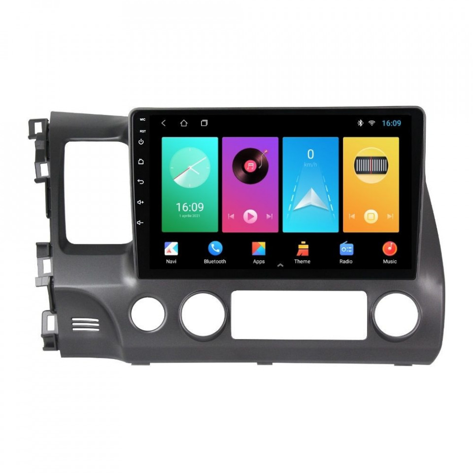 Navigatie dedicata cu Android Honda Civic VIII Sedan 2006 - 2011, 2GB RAM, Radio GPS Dual Zone, Display HD IPS 10" Touchscreen, Internet Wi-Fi, Bluetooth, MirrorLink, USB