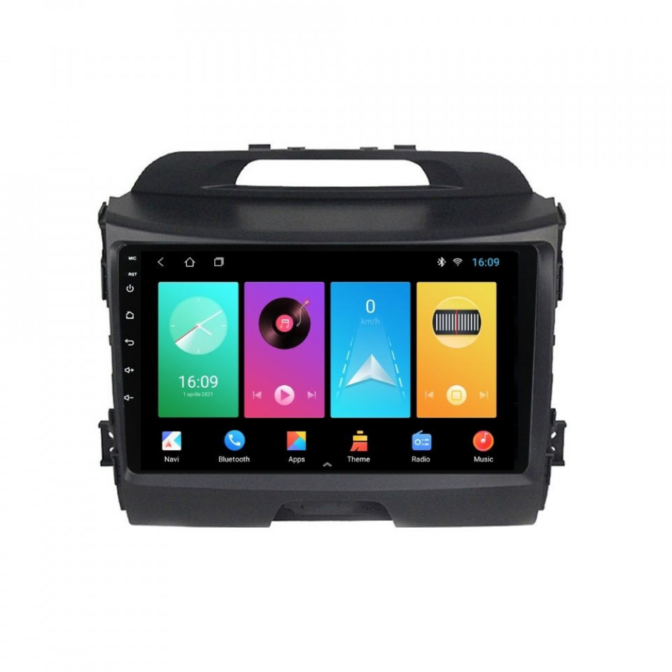 Navigatie dedicata cu Android KIA Sportage 2010 - 2016, 2GB RAM, Radio GPS Dual Zone, Display HD IPS 9" Touchscreen, Internet Wi-Fi, Bluetooth, MirrorLink, USB