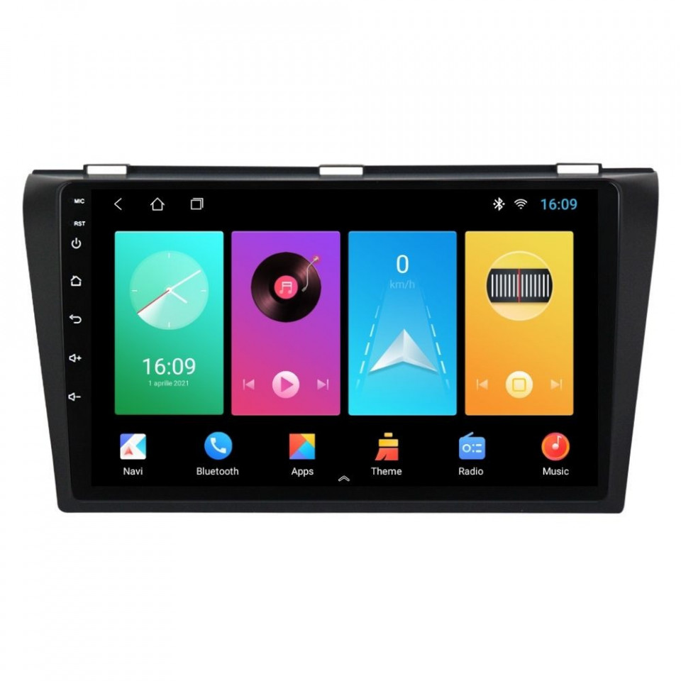 Navigatie dedicata cu Android Mazda 3 2003 - 2009, 2GB RAM, Radio GPS Dual Zone, Display HD IPS 9" Touchscreen, Internet Wi-Fi, Bluetooth, MirrorLink, USB