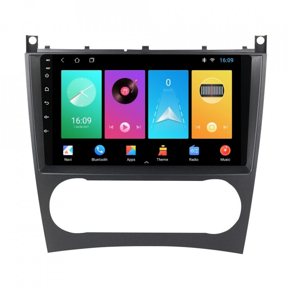 Navigatie dedicata cu Android Mercedes C-Class W203 2004 - 2007, 2GB RAM, Radio GPS Dual Zone, Display HD IPS 9" Touchscreen, Internet Wi-Fi, Bluetooth, MirrorLink, USB