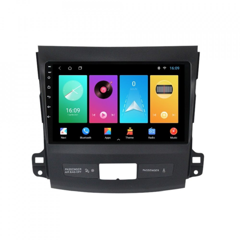 Navigatie dedicata cu Android Mitsubishi Outlander II 2006 - 2012, 2GB RAM, Radio GPS Dual Zone, Display HD IPS 9" Touchscreen, Internet Wi-Fi, Bluetooth, MirrorLink, USB
