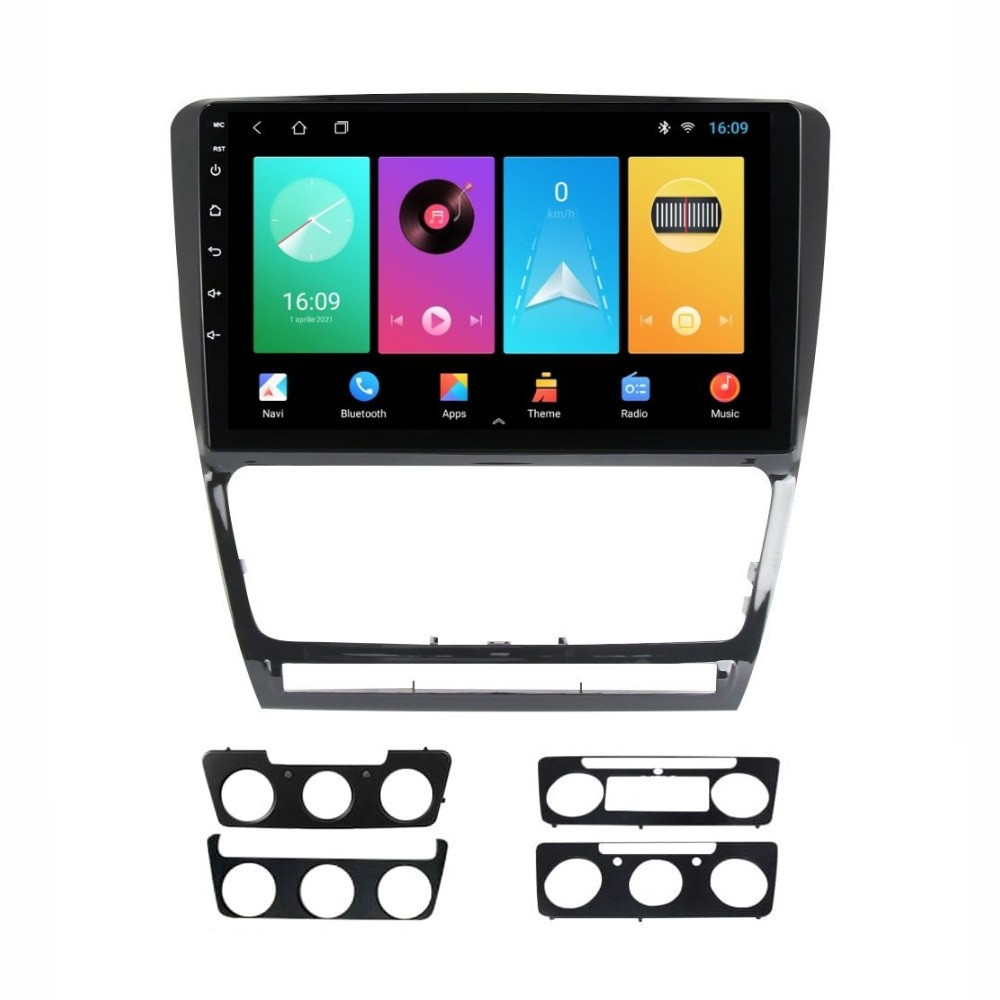 Navigatie dedicata cu Android Skoda Octavia II 2004 - 2013, negru, 2GB RAM, Radio GPS Dual Zone, Display HD IPS 10" Touchscreen, Internet Wi-Fi, Bluetooth, MirrorLink, USB