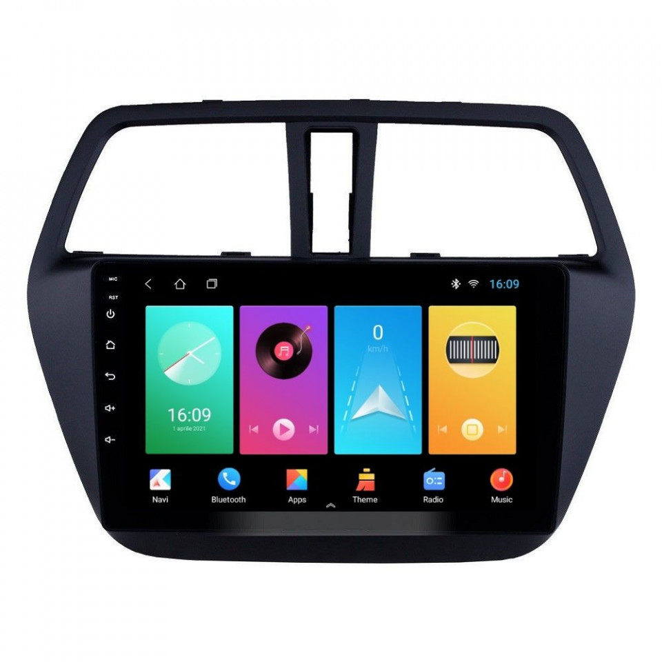 Navigatie dedicata cu Android Suzuki SX4 S-Cross dupa 2013, 2GB RAM, Radio GPS Dual Zone, Display HD IPS 9" Touchscreen, Internet Wi-Fi, Bluetooth, MirrorLink, USB