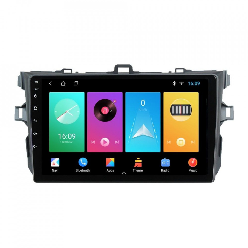 Navigatie dedicata cu Android Toyota Corolla 2007 - 2013, 2GB RAM, Radio GPS Dual Zone, Display HD IPS 9" Touchscreen, Internet Wi-Fi, Bluetooth, MirrorLink, USB