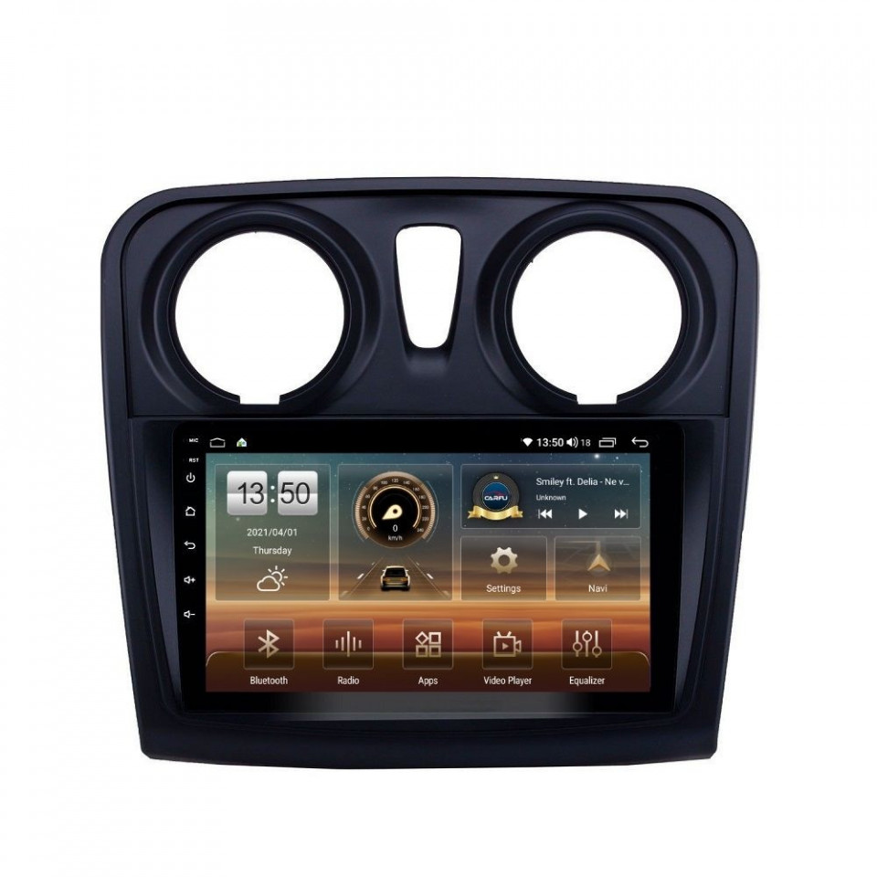 Navigatie dedicata cu Android Dacia Sandero II 2012 - 2020, 4GB RAM, Radio GPS Dual Zone, Display HD QLED 9" Touchscreen, Internet Wi-Fi si slot SIM 4G, Bluetooth, MirrorLink, USB