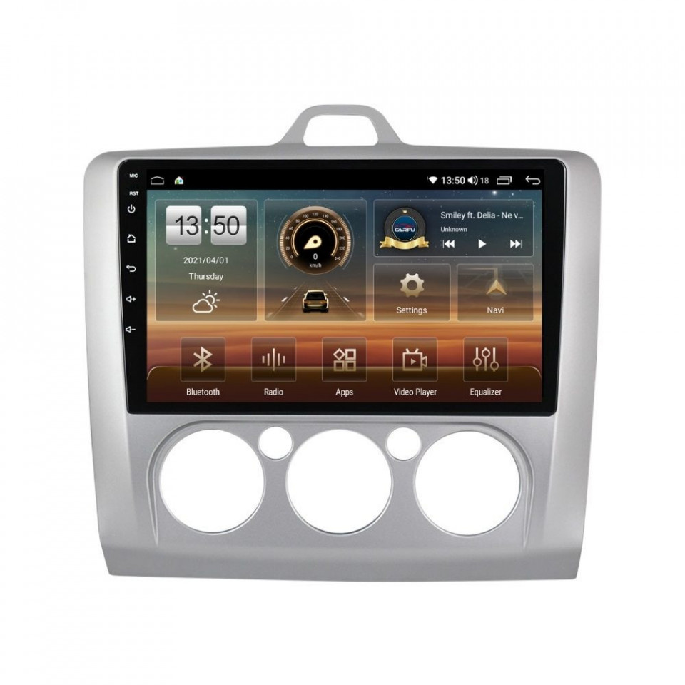 Navigatie dedicata cu Android Ford Focus II 2004 - 2011, clima manuala, 4GB RAM, Radio GPS Dual Zone, Display HD QLED 9" Touchscreen, Internet Wi-Fi si slot SIM 4G, Bluetooth, MirrorLink, USB