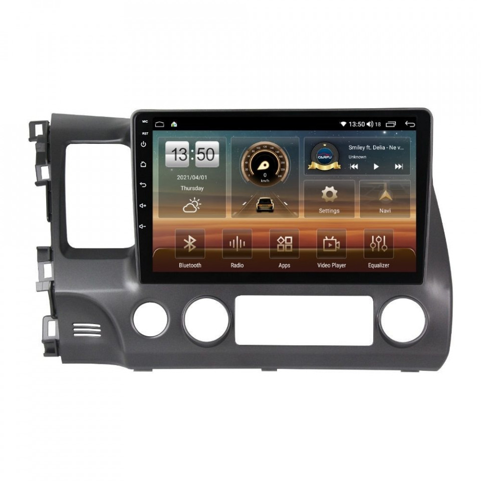Navigatie dedicata cu Android Honda Civic VIII Sedan 2006 - 2011, 4GB RAM, Radio GPS Dual Zone, Display HD QLED 10" Touchscreen, Internet Wi-Fi si slot SIM 4G, Bluetooth, MirrorLink, USB